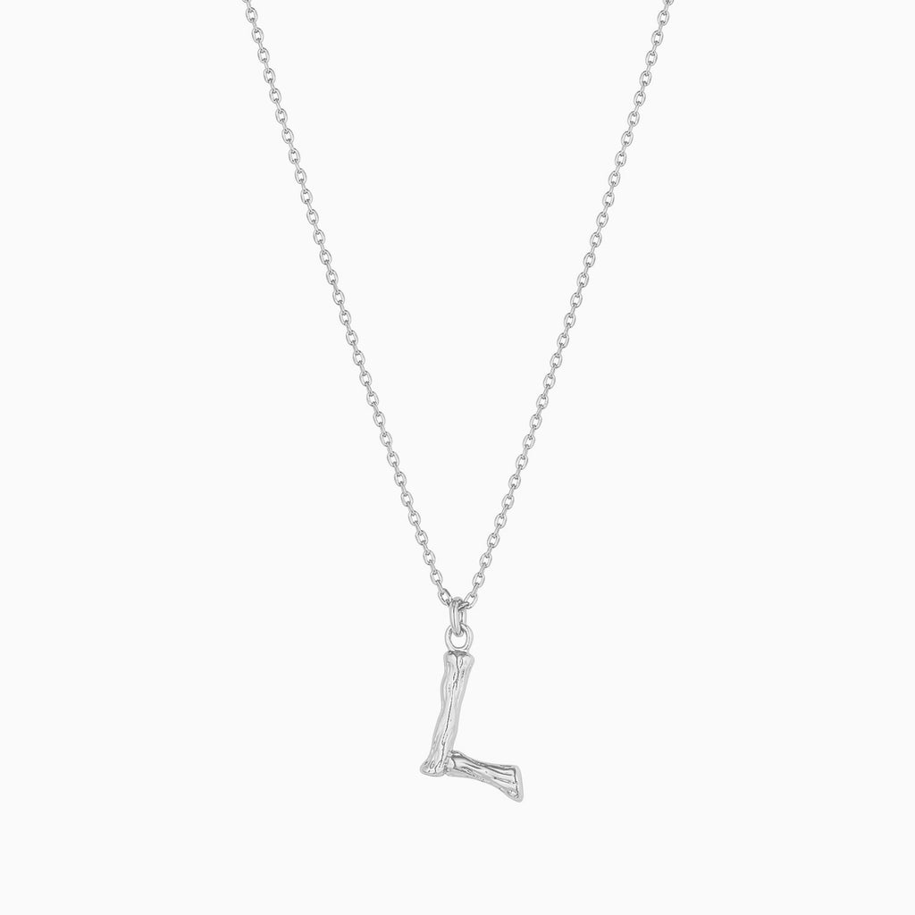 Signature Textured Initial Necklace 14k Gold Plated Everyday Look