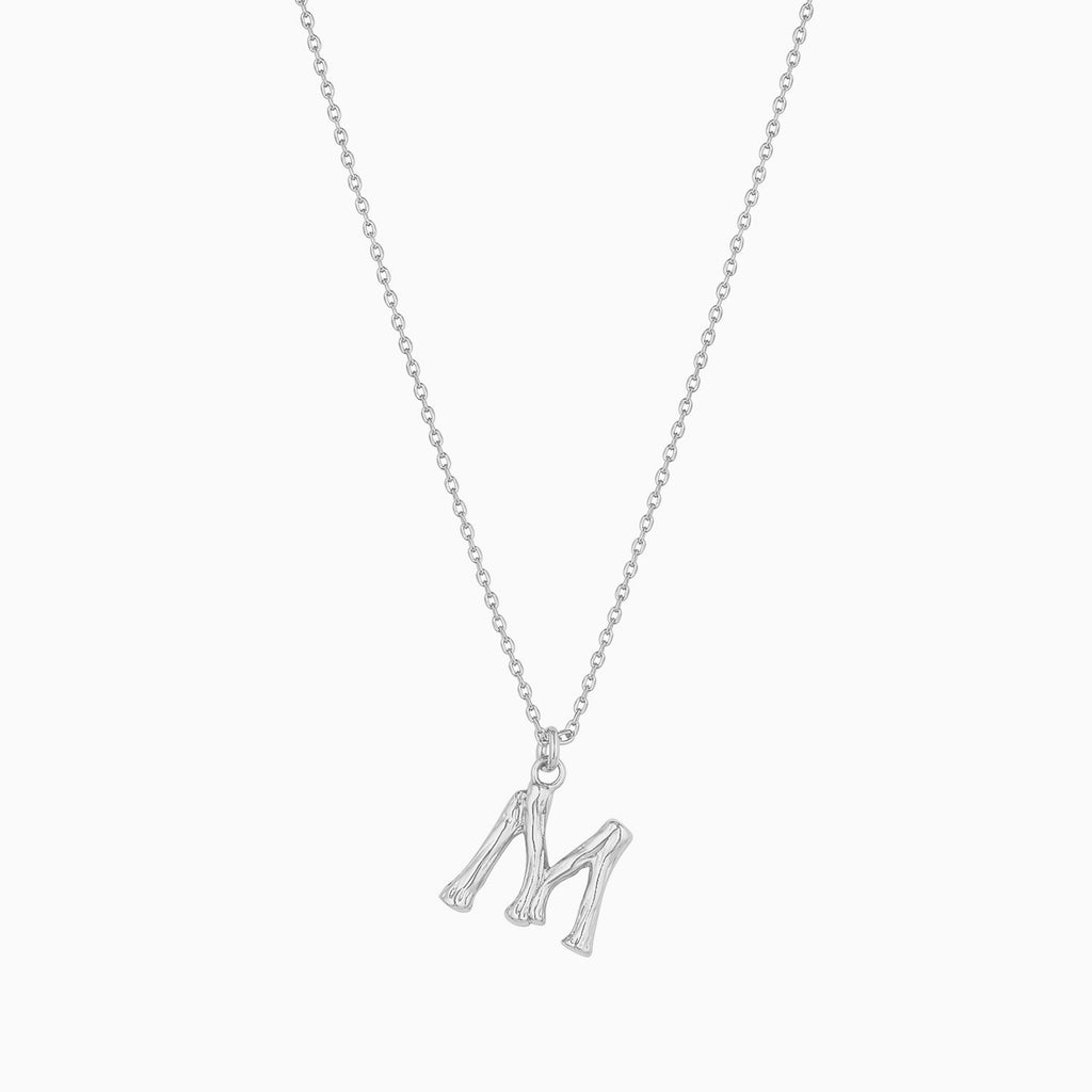 Signature Textured Initial Necklace 14k Gold Plated Everyday Look