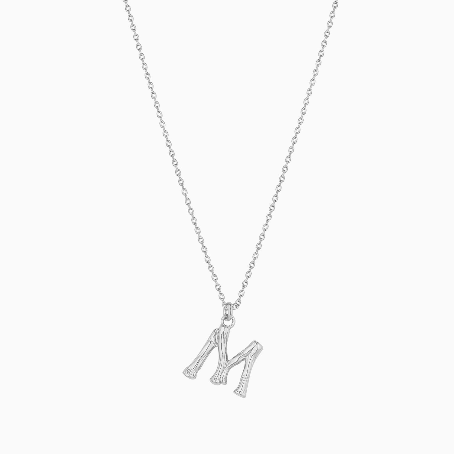 Signature Textured Initial Necklace 14k Gold Plated Everyday Look