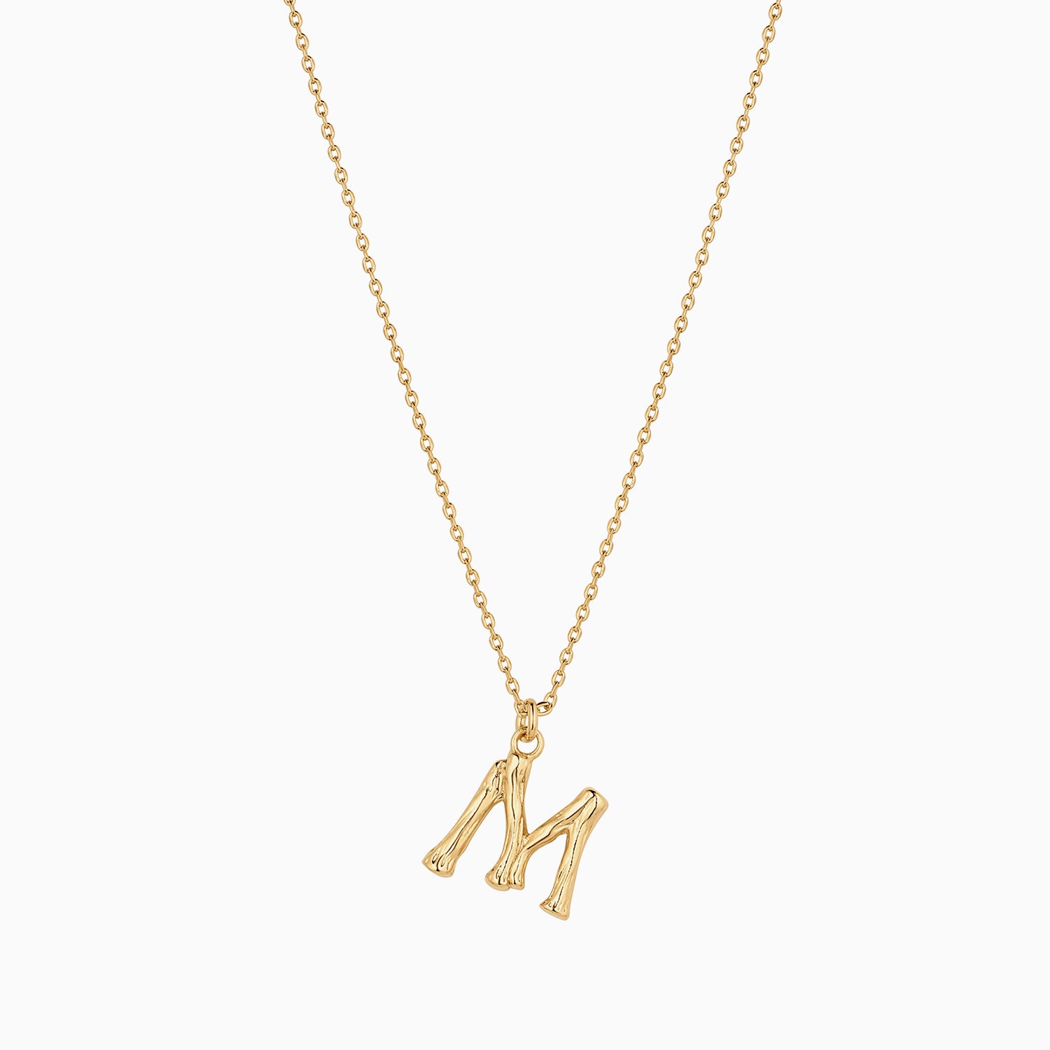Signature Textured Initial Necklace 14k Gold Plated Everyday Look