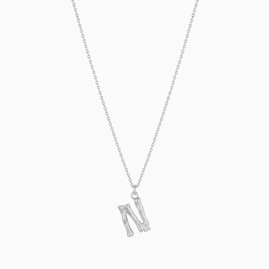 Signature Textured Initial Necklace 14k Gold Plated Everyday Look