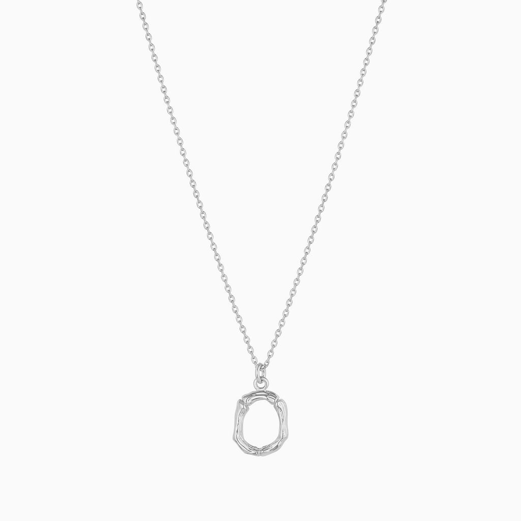 Signature Textured Initial Necklace 14k Gold Plated Everyday Look