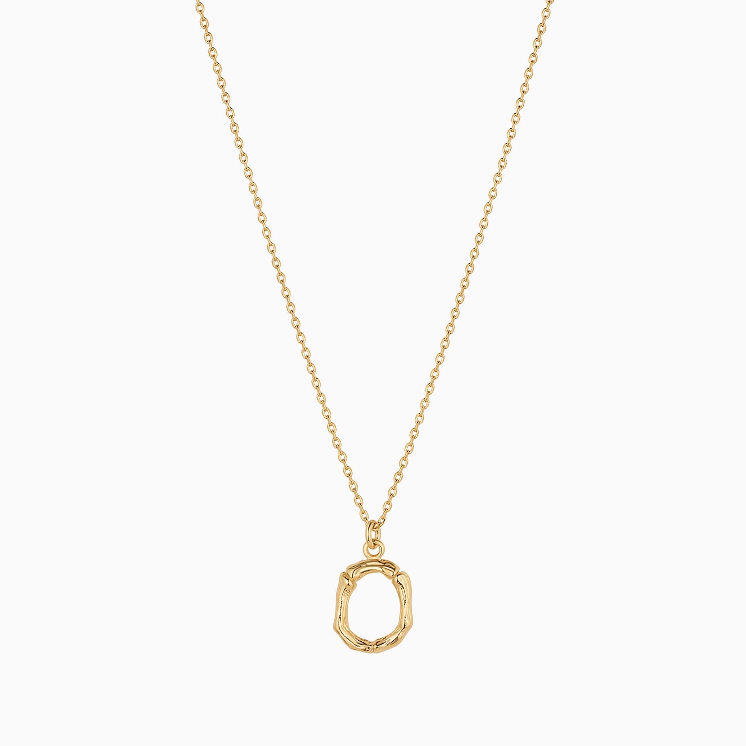 Signature Textured Initial Necklace 14k Gold Plated Everyday Look
