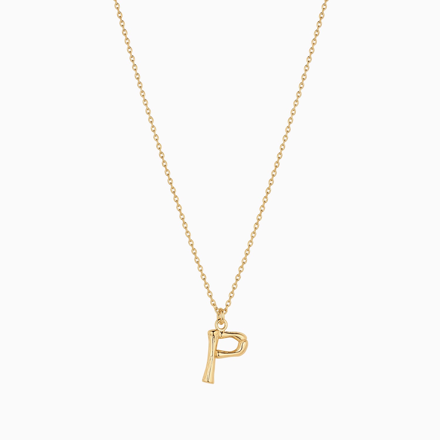 Signature Textured Initial Necklace 14k Gold Plated Everyday Look