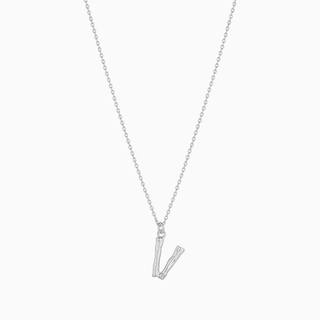 Signature Textured Initial Necklace 14k Gold Plated Everyday Look