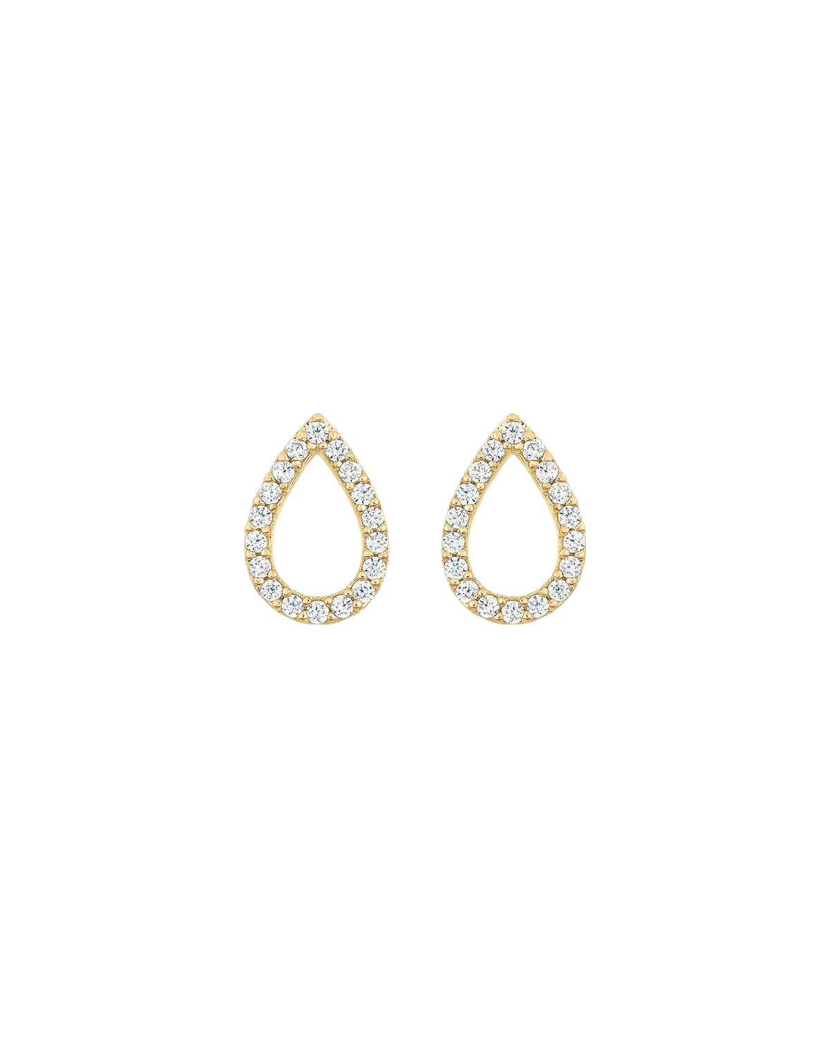 Livia Teardrop Crystal Stud Earrings 14k Gold Plated