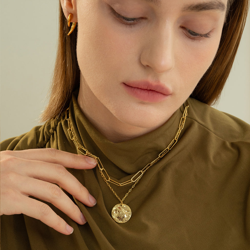 Johanna Textured Jacket Earrings 14k Gold Plated Unique