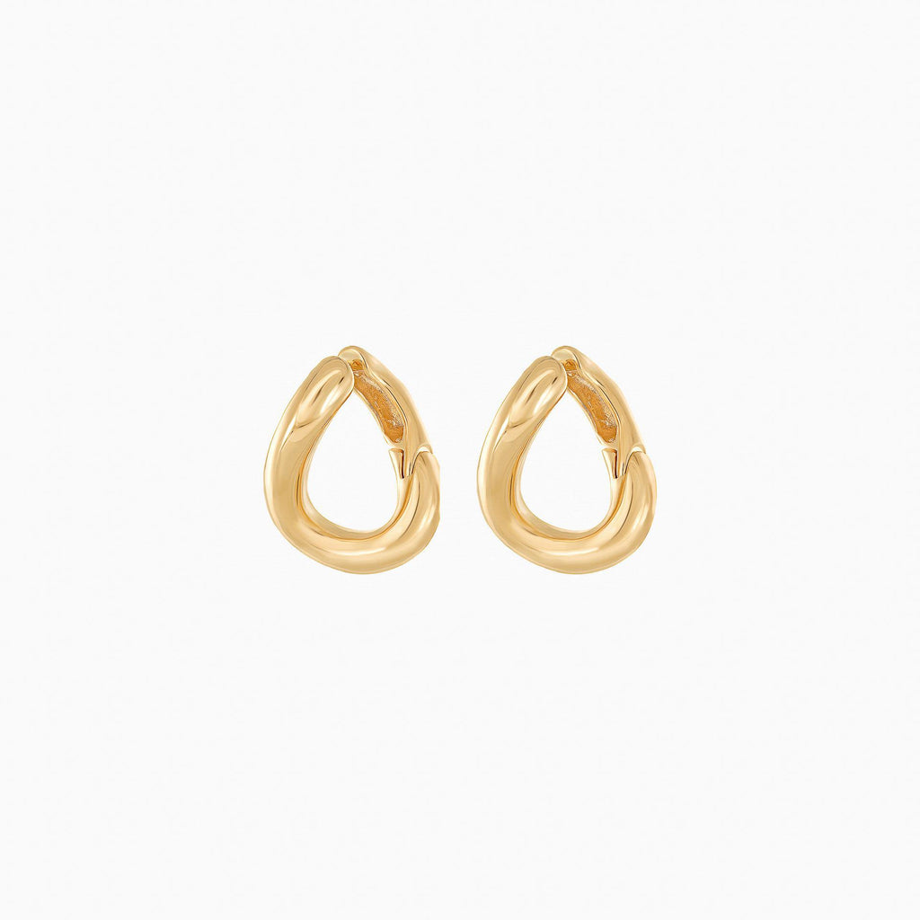 Chase Twisted Oval Link Earrings 14k Gold Plated Everyday Style