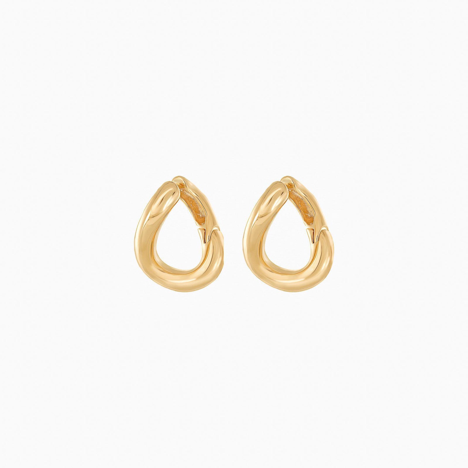 Chase Twisted Oval Link Earrings 14k Gold Plated Everyday Style