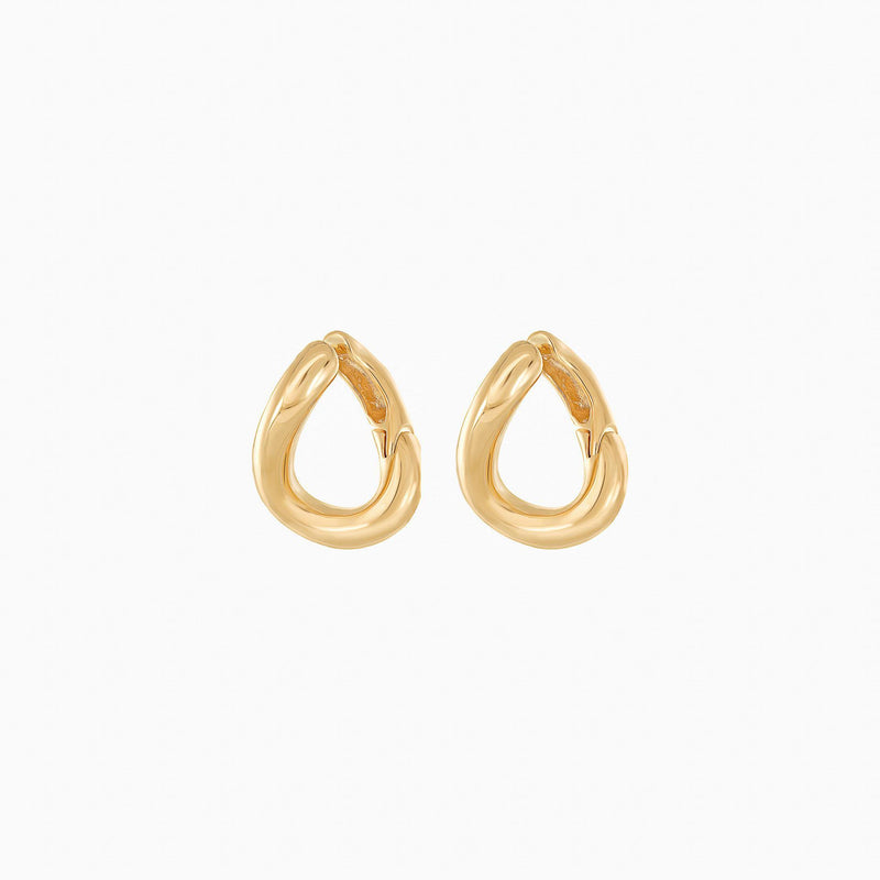 Chase Twisted Oval Link Earrings 14k Gold Plated Everyday Style