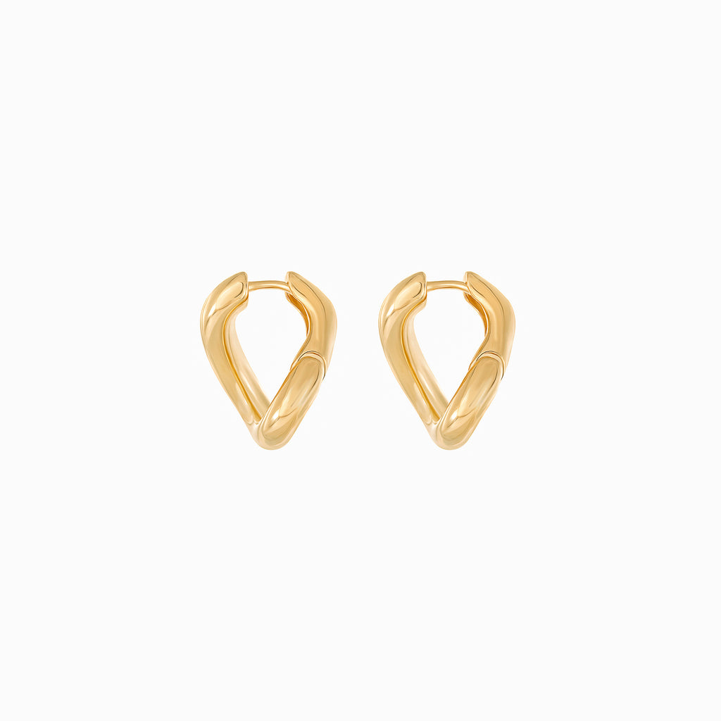 Chase Twisted Oval Link Earrings 14k Gold Plated Everyday Style