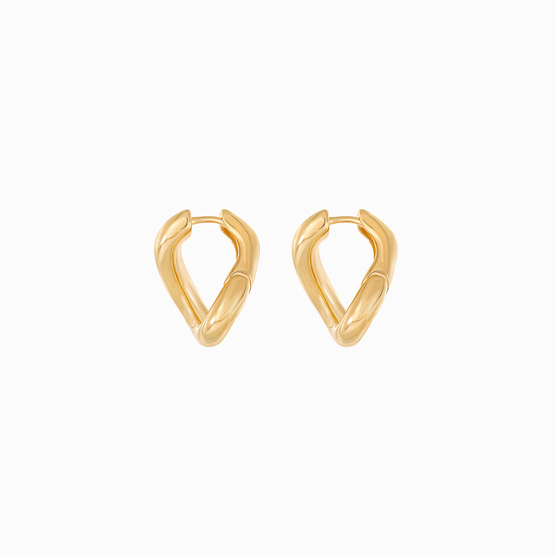 Chase Twisted Oval Link Earrings 14k Gold Plated Everyday Style