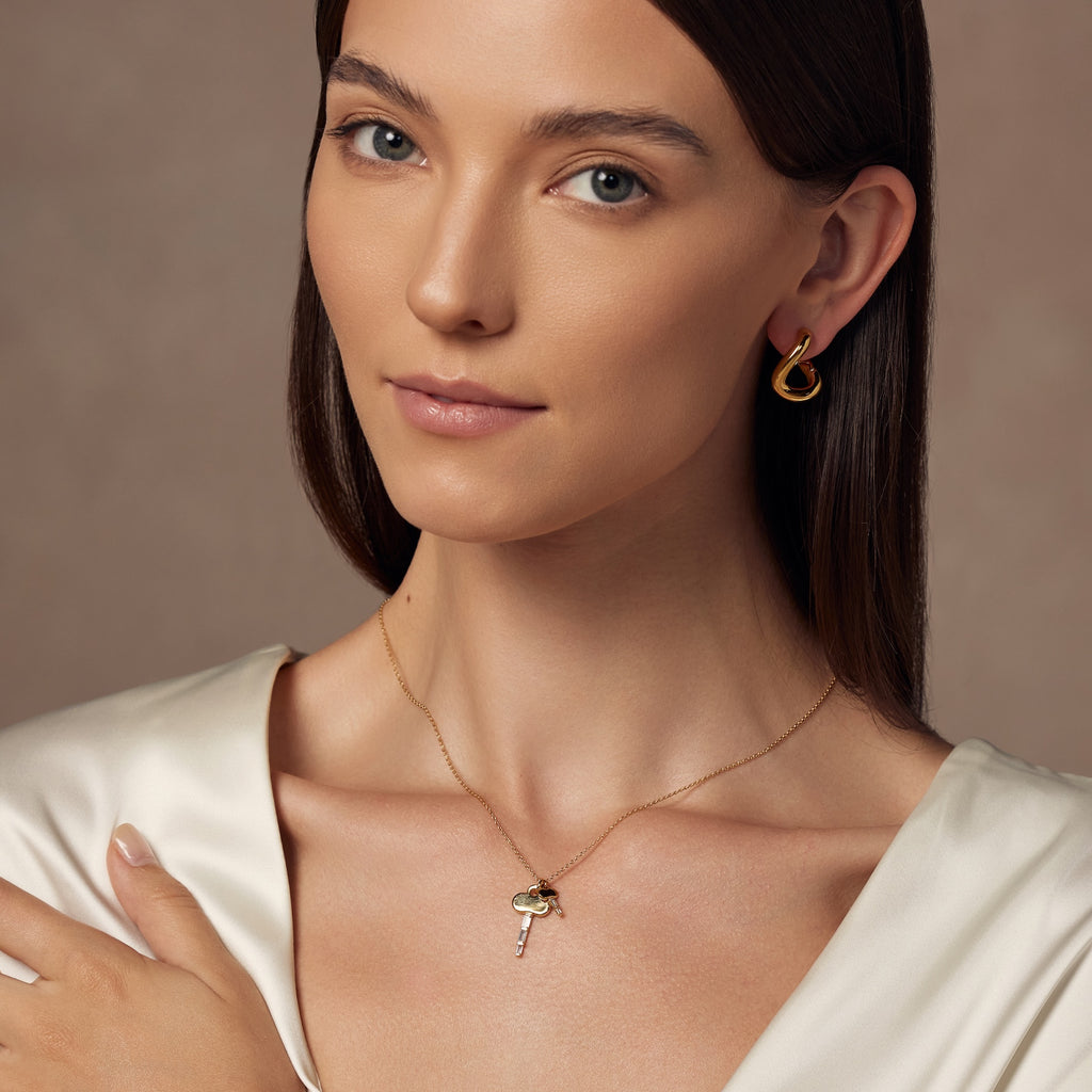 Chase Twisted Oval Link Earrings 14k Gold Plated Everyday Style