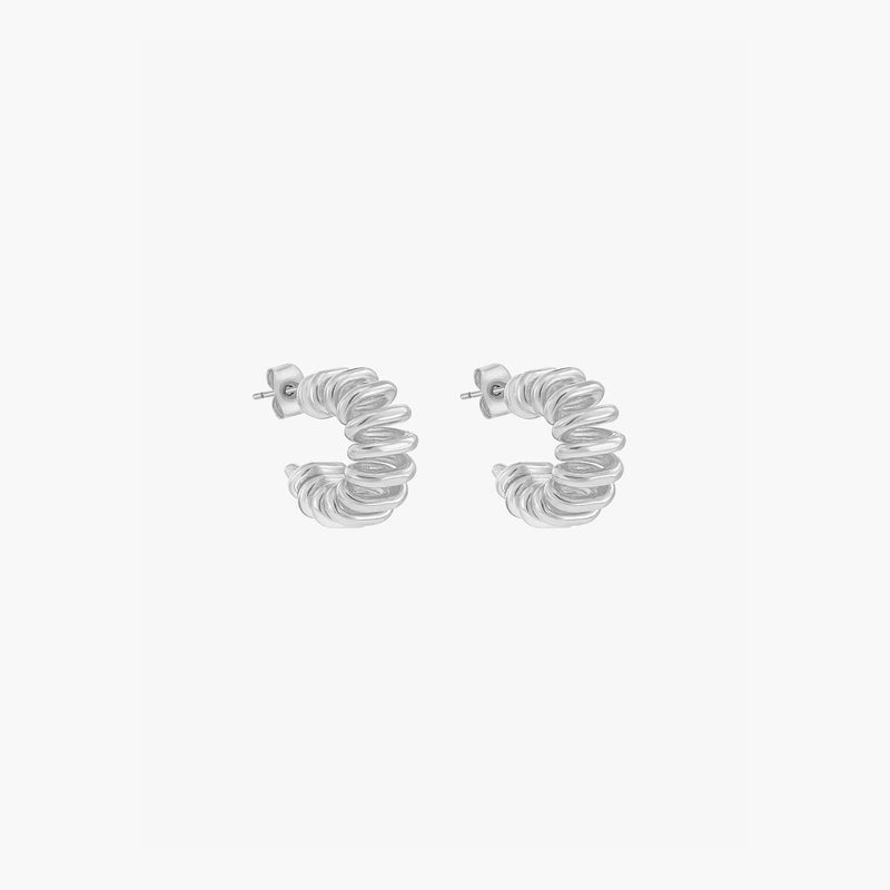 Prato Classic Ripple Huggies Earrings 14k Gold Plated Aesthetic
