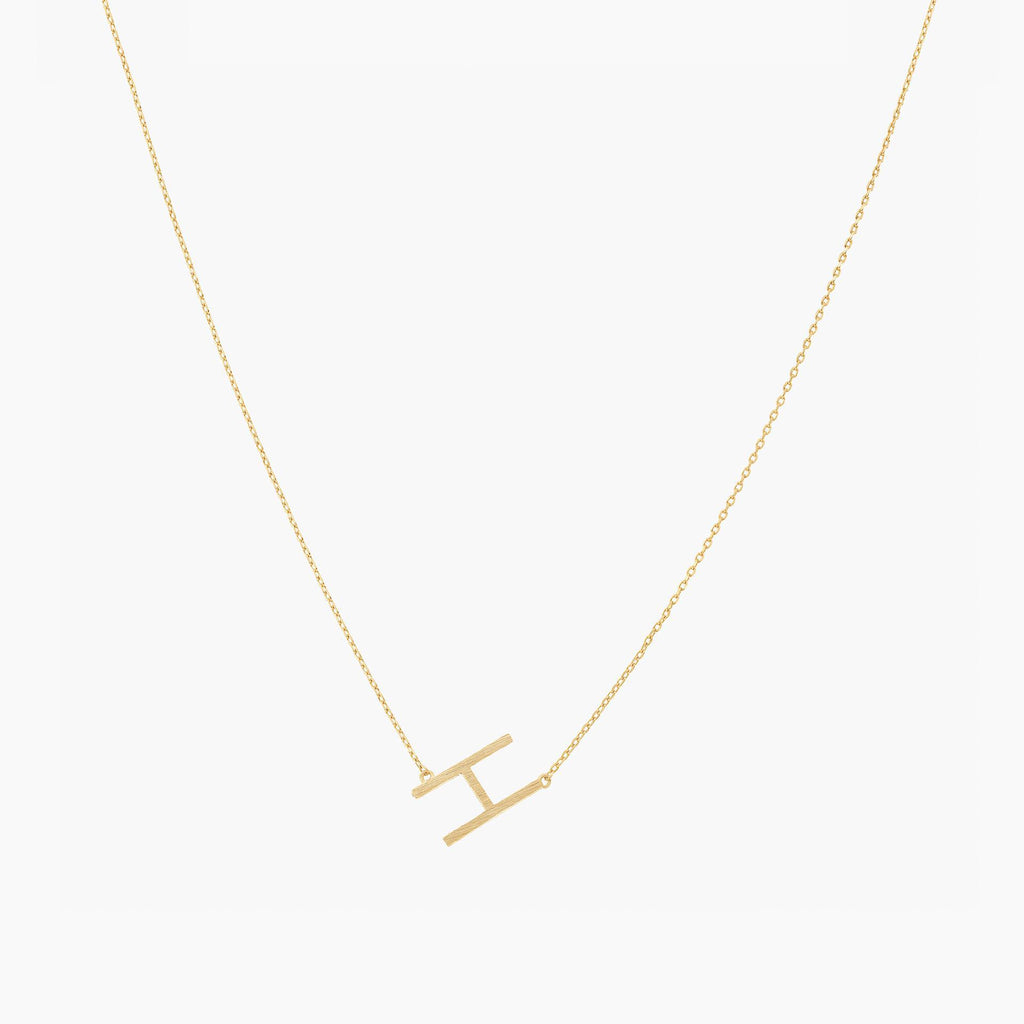 Signature Letter Necklace 14k Gold Plated Minimalist Style