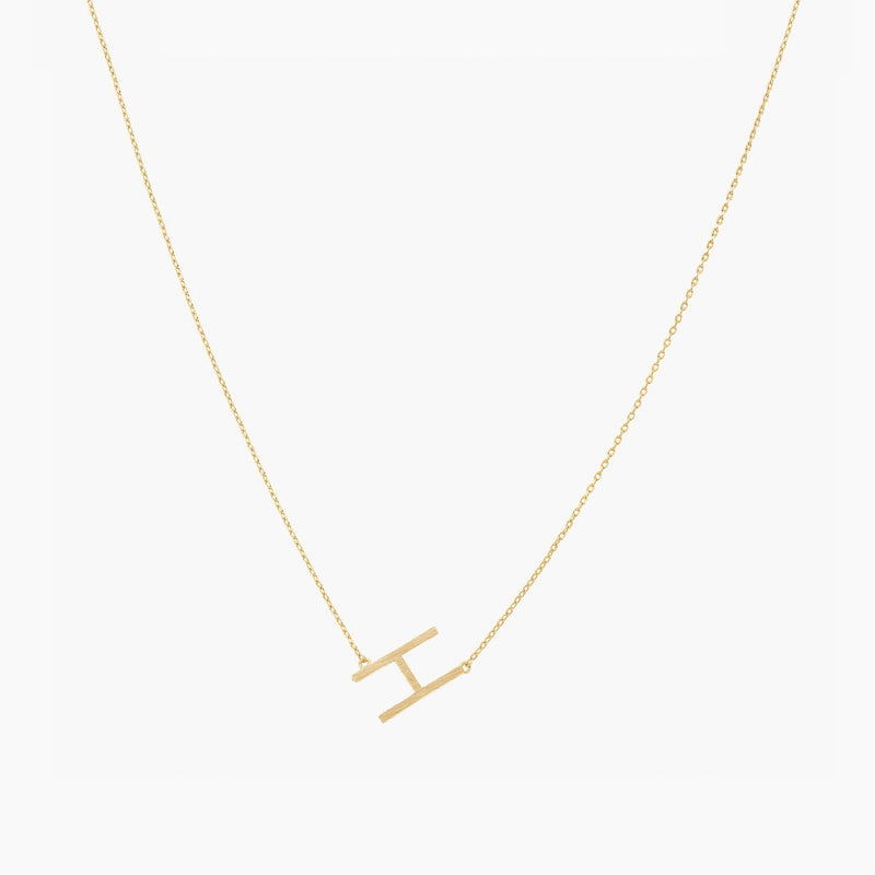 Signature Letter Necklace 14k Gold Plated Minimalist Style