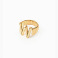 Signature Initial Signet Ring 14k Gold Plated Statement Piece