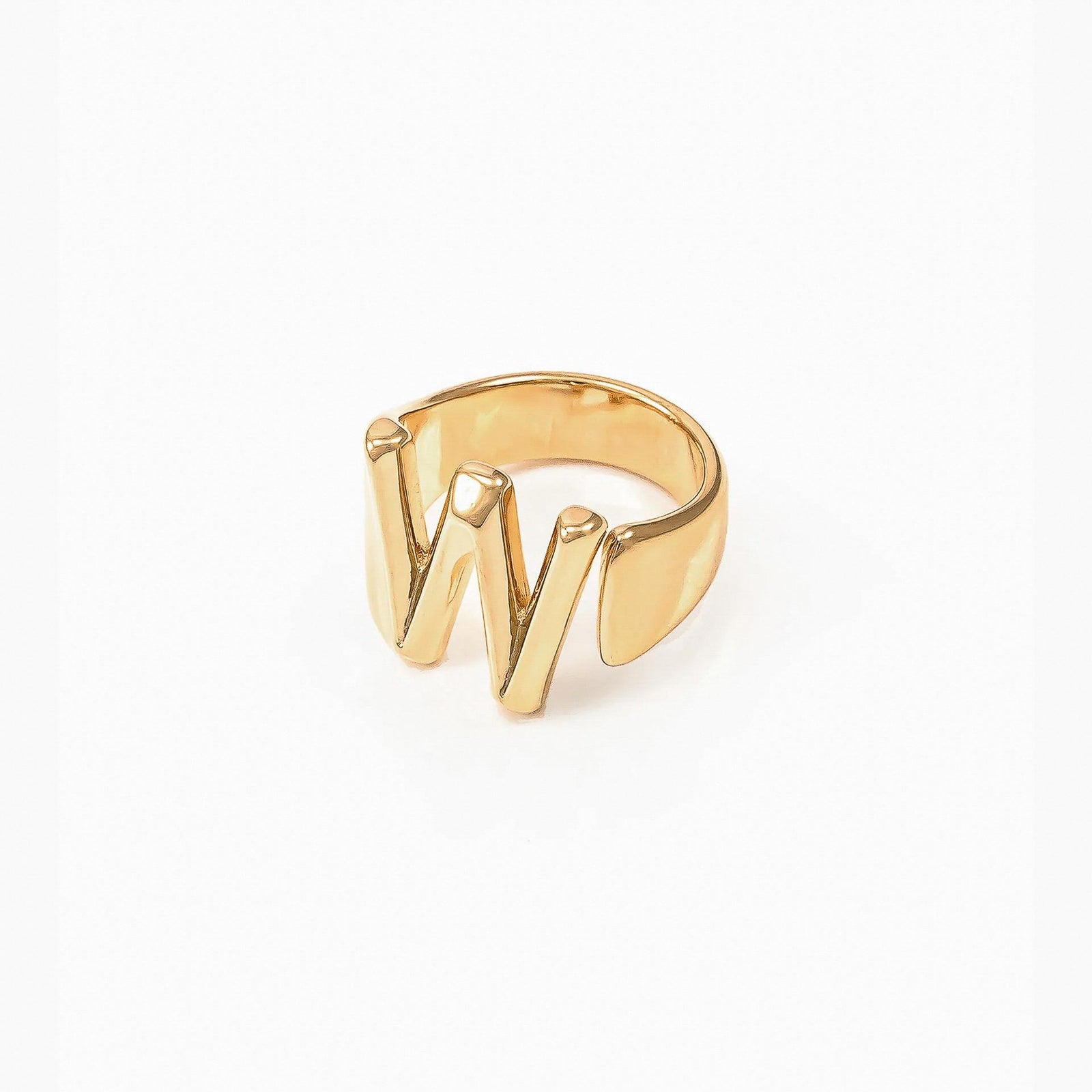 Signature Initial Signet Ring 14k Gold Plated Statement Piece