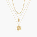 Faya Abstract Disk Pendant Necklace 14k Gold Plated Unique Piece