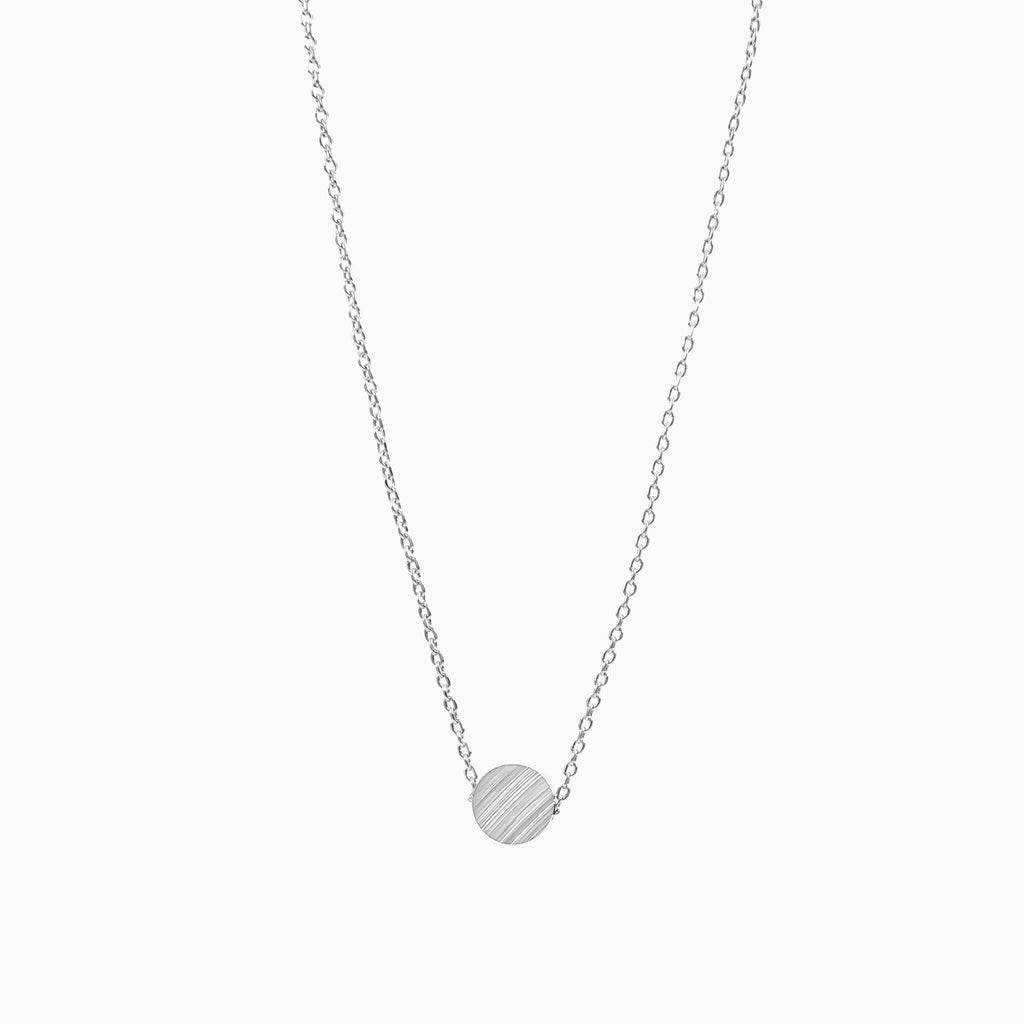 Mariko Mini Round Disk Necklace 14k Gold Plated Minimal Style