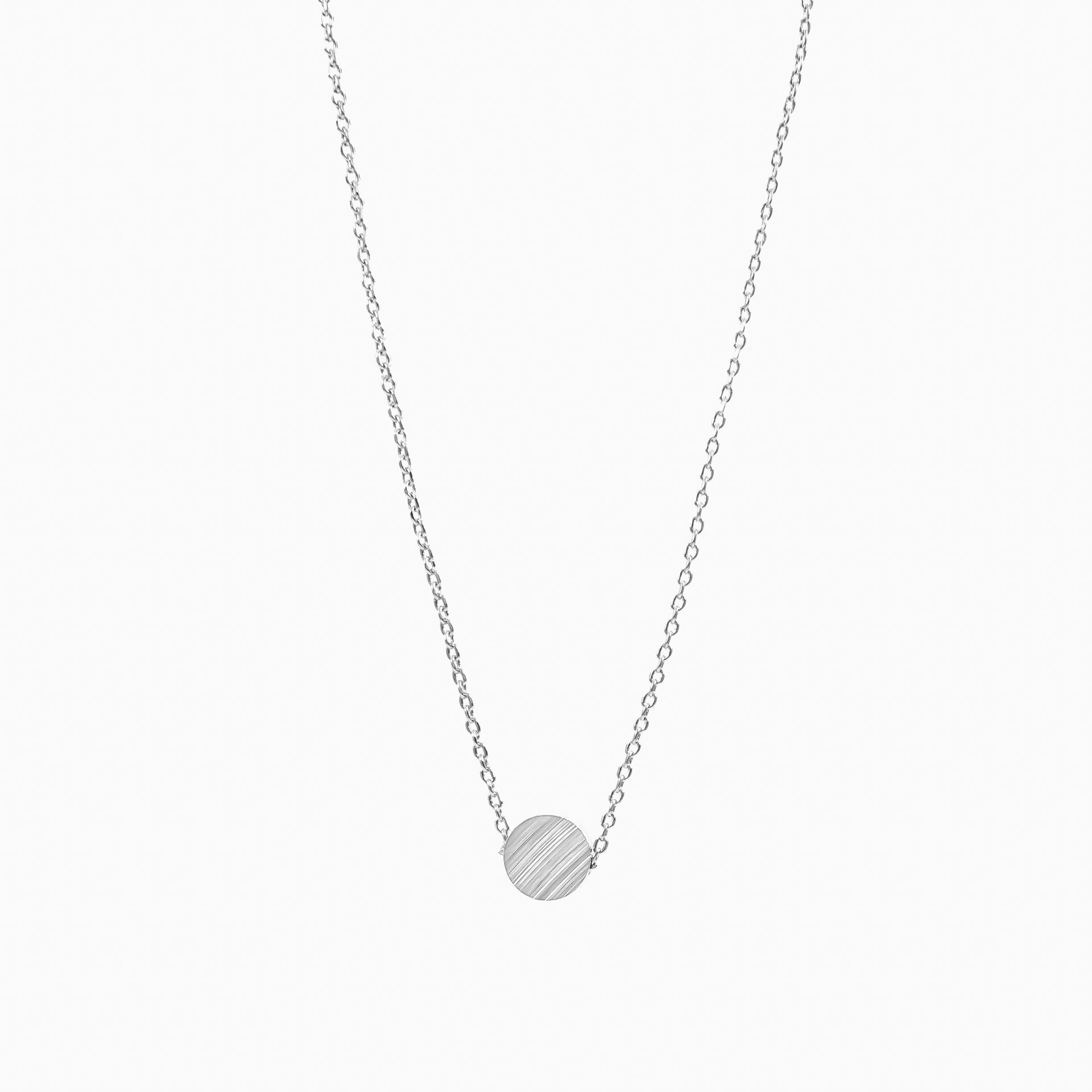 Mariko Mini Round Disk Necklace 14k Gold Plated Minimal Style