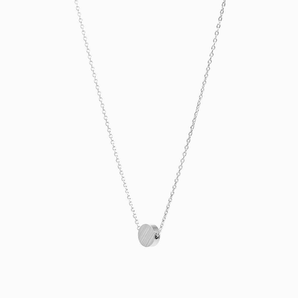 Mariko Mini Round Disk Necklace 14k Gold Plated Minimal Style