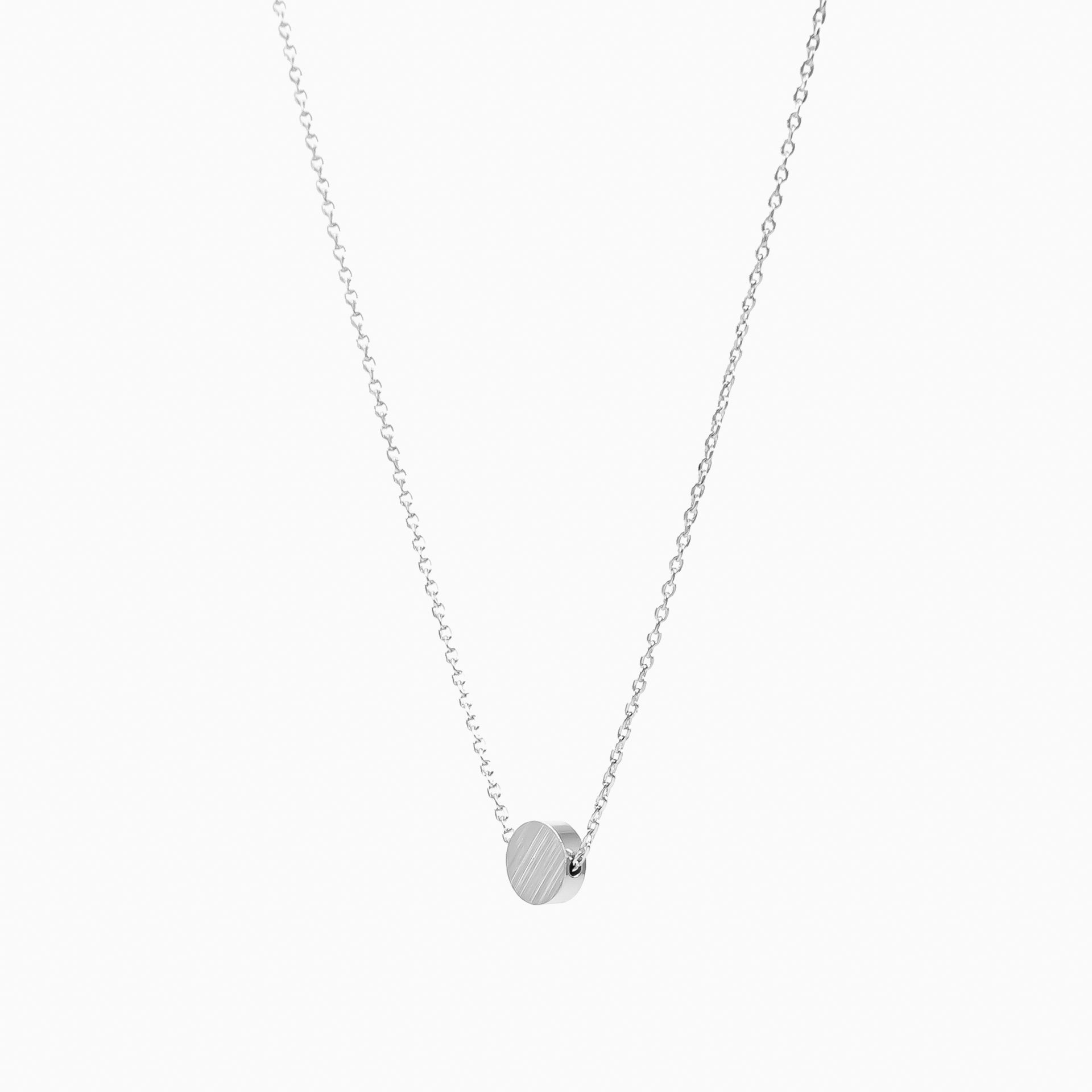 Mariko Mini Round Disk Necklace 14k Gold Plated Minimal Style