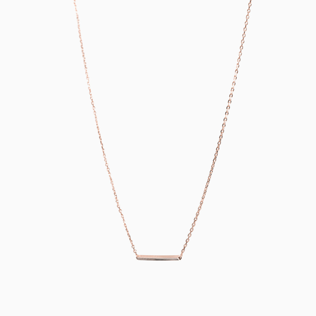 Naomi Single Horizontal Bar Pendant Necklace 14k Gold Plated Minimal