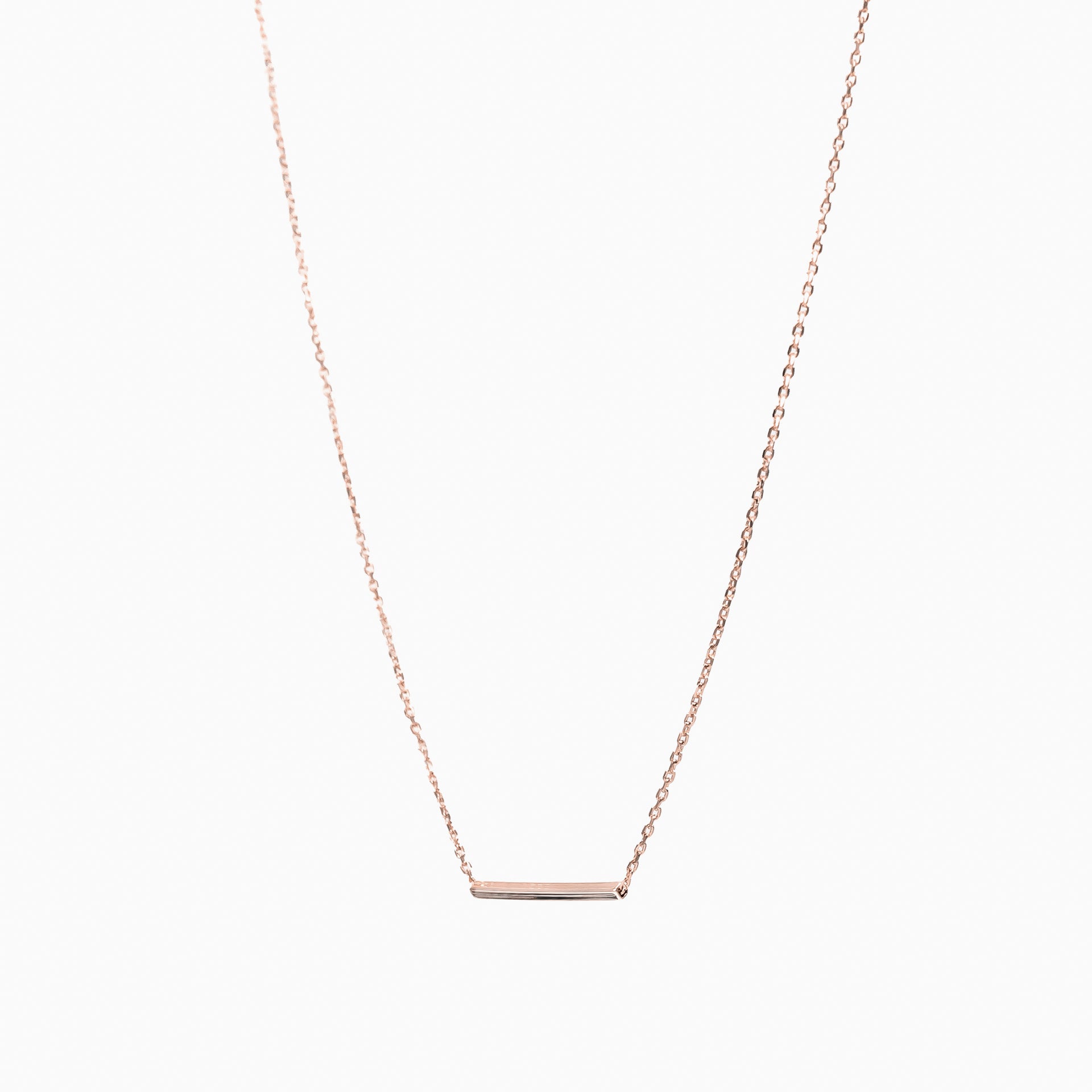 Naomi Single Horizontal Bar Pendant Necklace 14k Gold Plated Minimal
