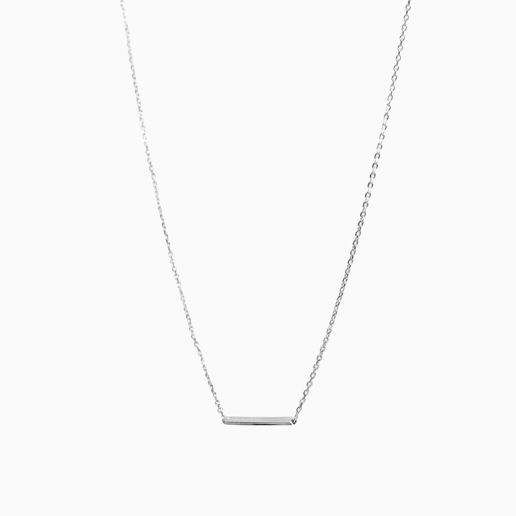Naomi Single Horizontal Bar Pendant Necklace 14k Gold Plated Minimal
