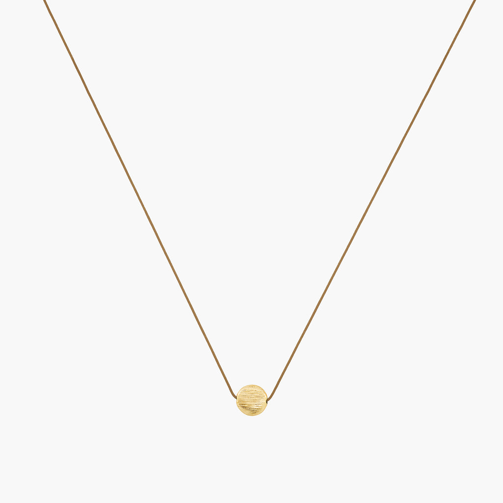 Lana Circular Pendant String Necklace 14k Gold Plated Minimalist Piece