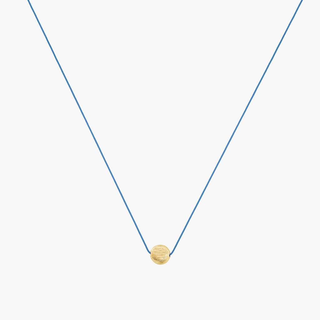 Lana Circular Pendant String Necklace 14k Gold Plated Minimalist Piece