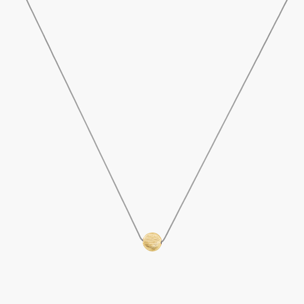 Lana Circular Pendant String Necklace 14k Gold Plated Minimalist Piece