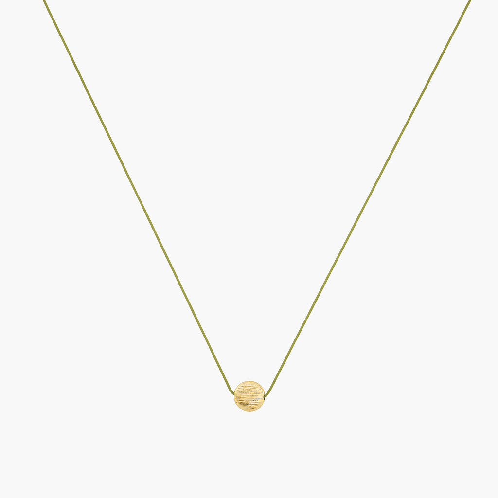 Lana Circular Pendant String Necklace 14k Gold Plated Minimalist Piece