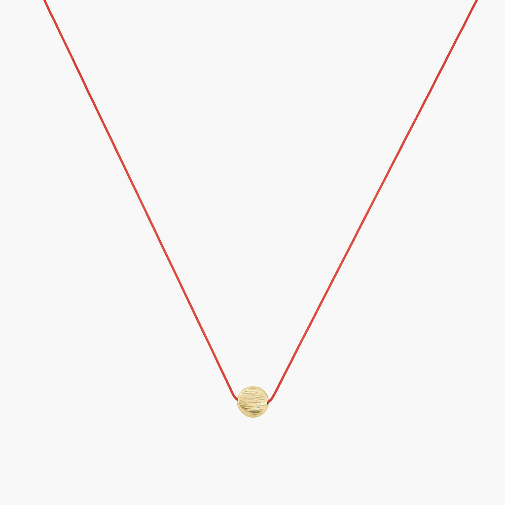 Lana Circular Pendant String Necklace 14k Gold Plated Minimalist Piece