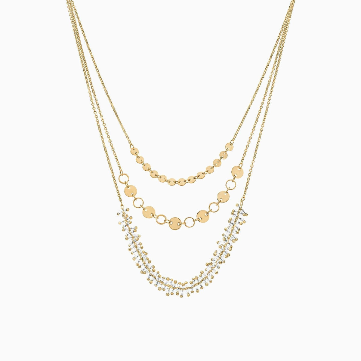 Lyric Layered Station Necklace 14k Gold Plated
