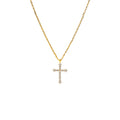 Lisette Crystal Cross Pointed Necklace 14k Gold Plated Faith