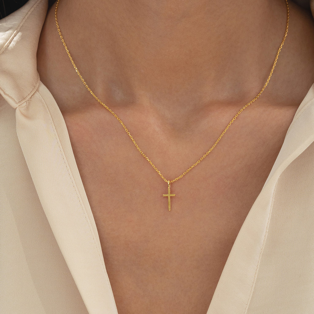 Marielle Mini Cross Necklace 14k Gold Plated Daily Wear