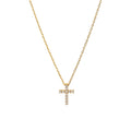 Aveline Crystal Cross Necklace 14k Gold Plated Minimal Style