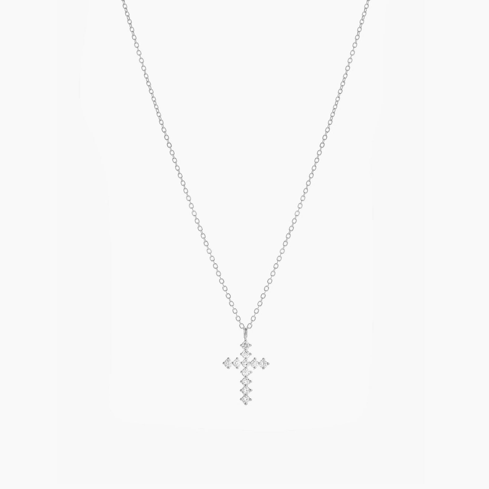 Wena Pointed Crystal Cross Necklace 14k Gold Plated Bold Faith