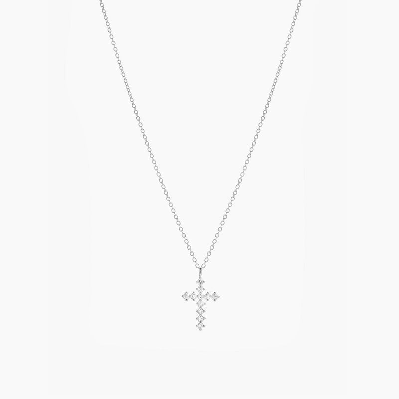 Wena Pointed Crystal Cross Necklace 14k Gold Plated Bold Faith