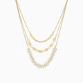 Forest Layered Pendant Necklace 14k Gold Plated Unique Style
