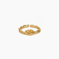 Emma Intertwined Knotted Adjustable Ring 14k Gold Plated