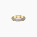 Lyn Crystal Round Polished Ring 14k Gold Plated Bold Look