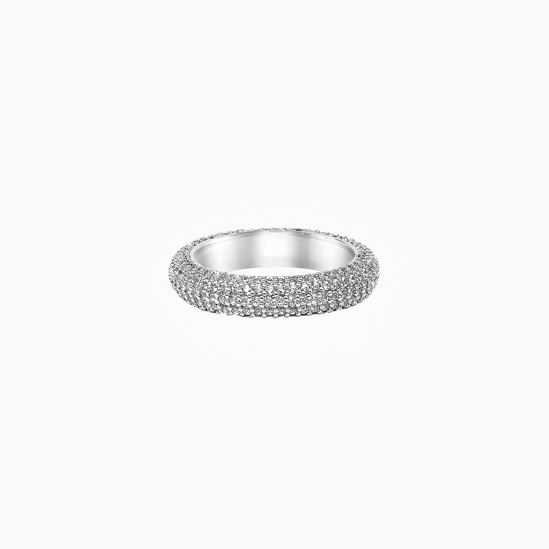 Lyn Crystal Round Polished Ring 14k Gold Plated Bold Look