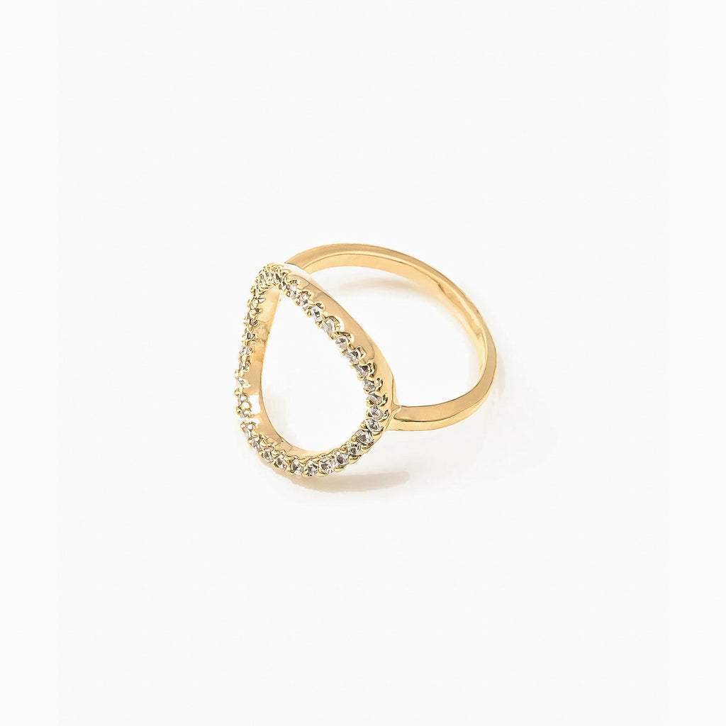 Ella Crystal Hole Statement Ring 14k Gold Plated Unique Style