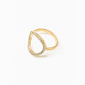 Ella Crystal Hole Statement Ring 14k Gold Plated Unique Style