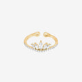 Faith Crystal Crown Adjustable Ring 14k Gold Plated Beautiful Look
