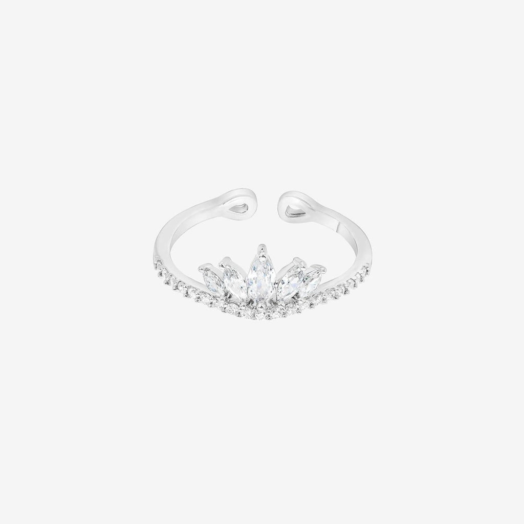 Faith Crystal Crown Adjustable Ring 14k Gold Plated Beautiful Look