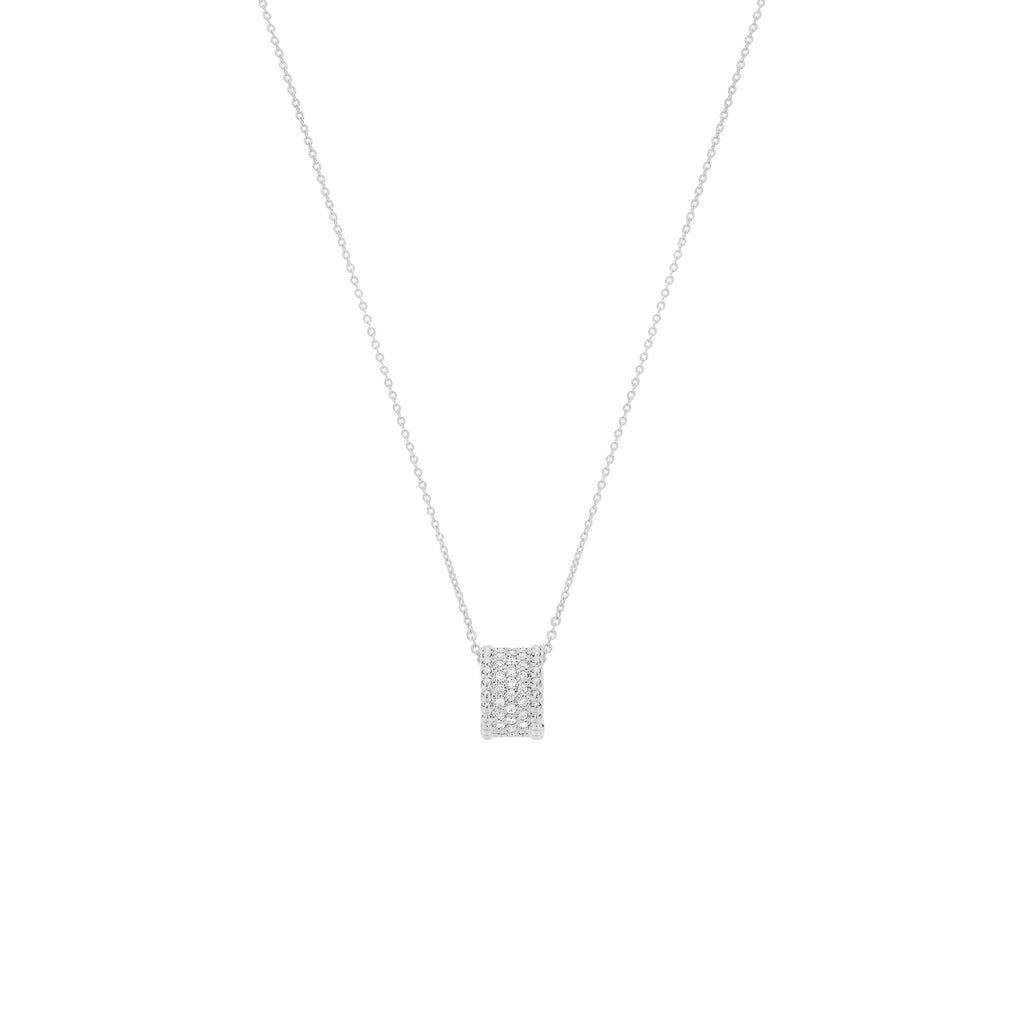 Rosa Round Crystal Pendant Necklace 14k Gold Plated Classic Style